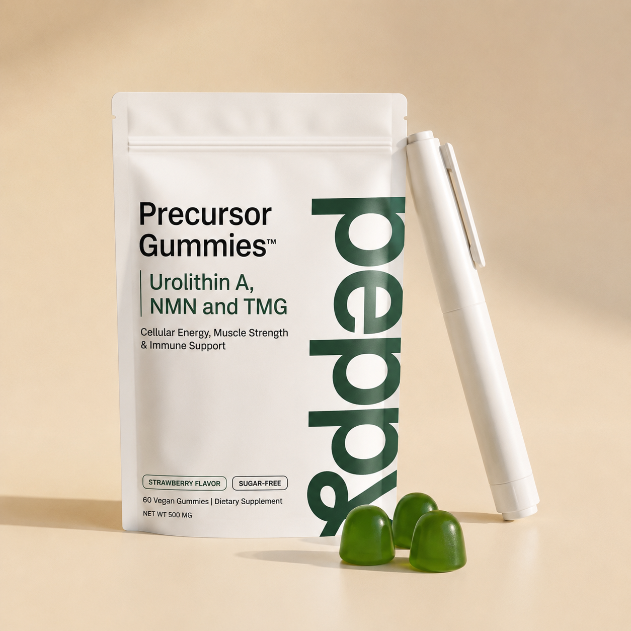 Peppy Precursor Gummies supplement facts, 500mg Urolithin A