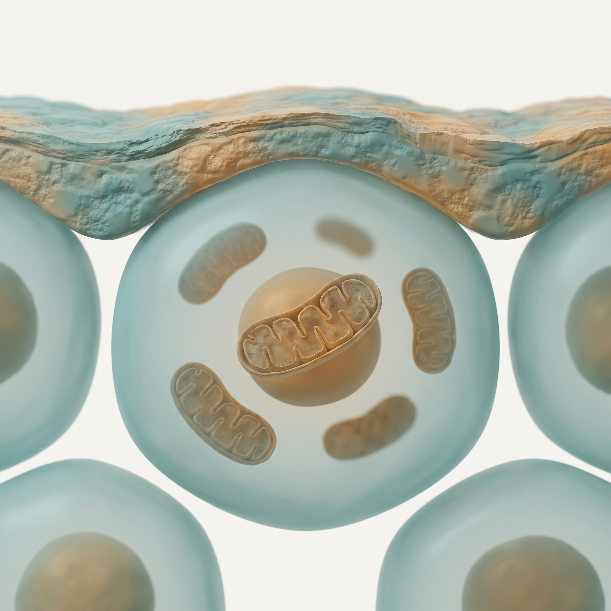 A skin cell with worn-out power plants